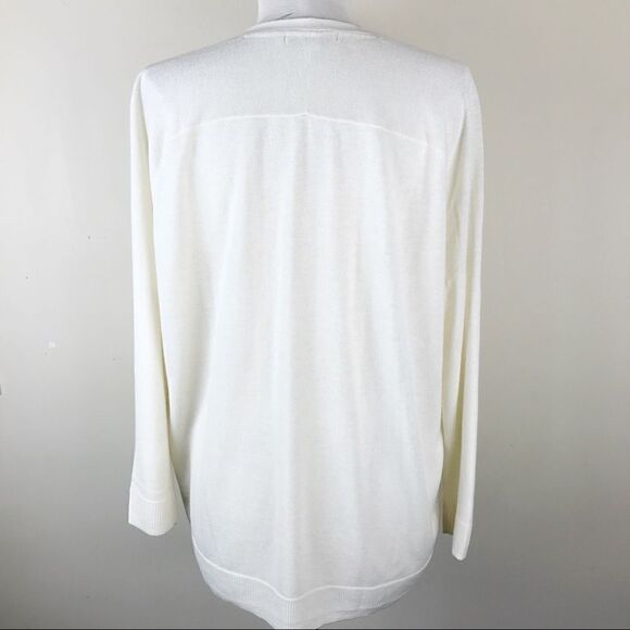 Boden Cream Medium Relaxed V-Neck Wool Cardigan - Picture 5 of 7